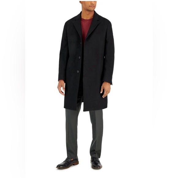 NEW Luther Ralph Lauren Classic-Fit Cashmere Blend Overcoat Navy